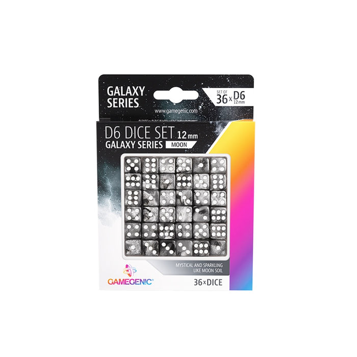 GameGenic - D6 Dice Set 12mm - Galaxy Series - Moon (36)