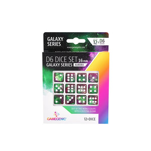 GameGenic - D6 Dice Set 16mm - Galaxy Series - Aurora (12)