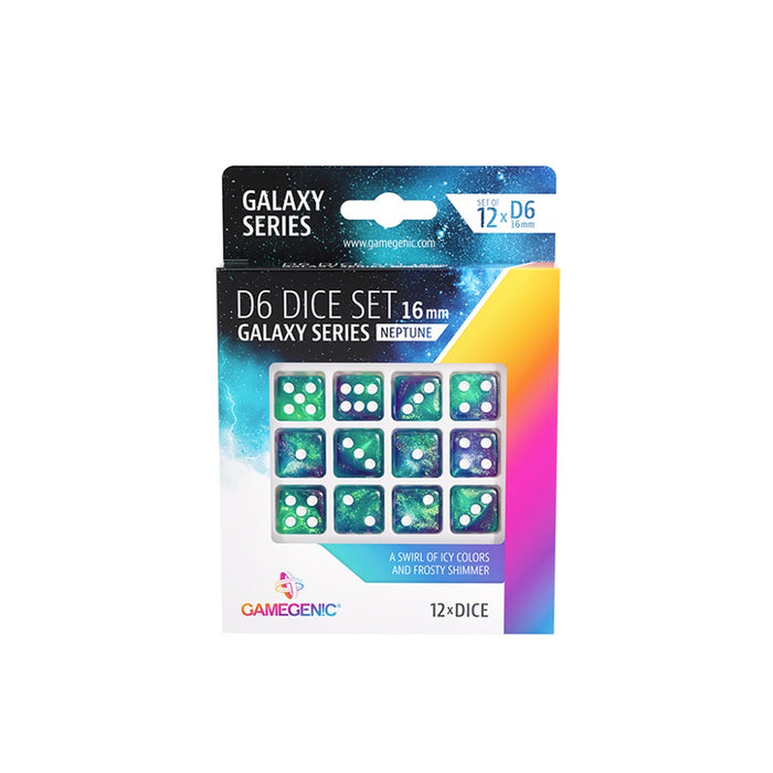 GameGenic - D6 Dice Set 16mm - Galaxy Series - Neptune (12)