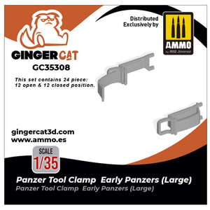 Gingercat - 1/35 Panzer Tool Clamp - Early Panzers Large (24pcs)
