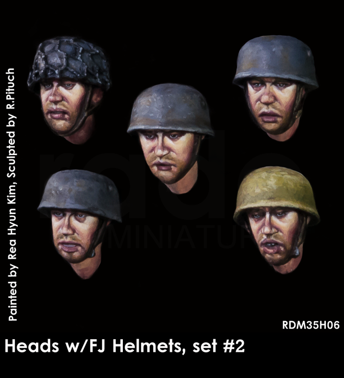 Rado - 1/35 (RDM35H06) Head w/FJ Helmets, set 2 (5. pcs)