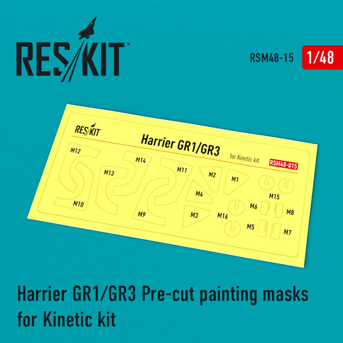 Reskit - 1/48 Harrier GR1/GR3 Pre-cut Painting Masks for Kinetic kit (RSM48-0015)