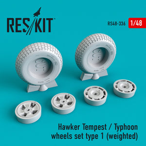 Reskit - 1/48 Hawker Tempest/Typhoon Wheels Set Type 1 (weighted) (RS48-0336)