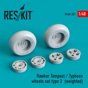 Reskit - 1/48 Hawker Tempest/Typhoon Wheels Set Type 2 (weighted) (RS48-0351)