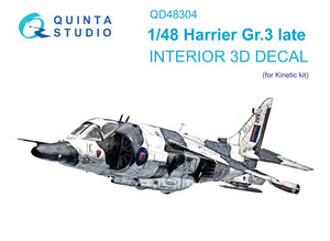 Quinta Studio QD48304 - 1/48 Harrier Gr.3 late 3D-Printed & Coloured Interior (for Kinetic kit)