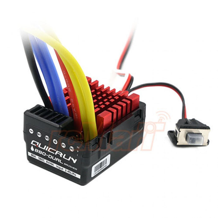 HobbyWing - QuicRun 880 Waterproof 80A Dual Brushed ESC for 1/8 1/10 RC Car