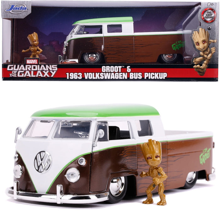 Jada - 1/24 Groot & VW Pick-Up Bus 1963 (Marvel)