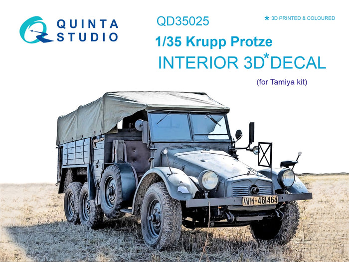 Quinta Studio QD35025 - 1/35 Krupp Protze 3D-Printed & Coloured Interior (for Tamiya kit)