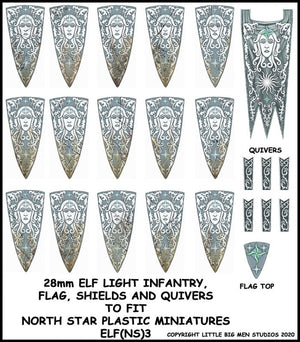 LBMS - Elf Light Infantry Banner & Shields Transfers 3