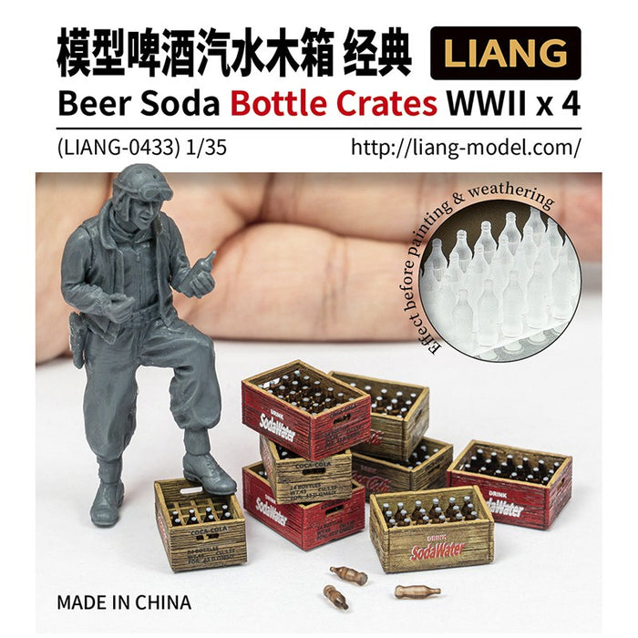 LIANG - 3D Print 1/35 Beer Soda Bottle Crates WWII x 4