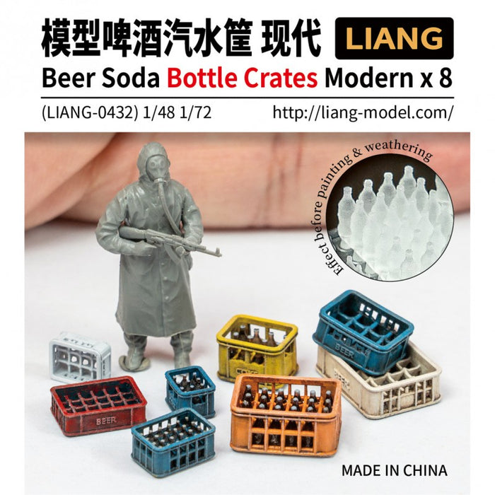 LIANG - 3D Print 1/48-1/72 Beer Soda Bottle Crates Modern x 8
