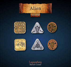 Legendary Metal Coins - Alien Coin Set (24 Coins)