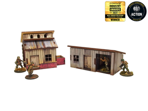 Micro Art Studio - WW2 Normandy Small Sheds w. Dovecote Pre-painted (H00129)