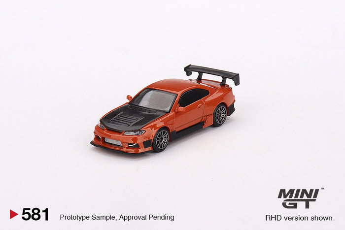 Mini GT - 1/64 Nissan Silvia S15 D-MAX (Metallic Orange)