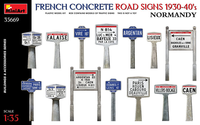 Miniart - 1/35 French Concrete Road Signs Normandy