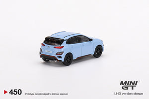 MiniGT - 1/64 Hyundai KONA N Performance Blue side rear view