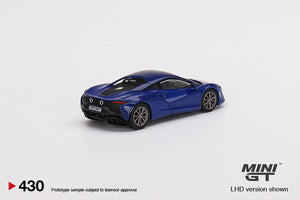 MiniGT - 1/64 McLaren Artura Volcano Blue side rear view