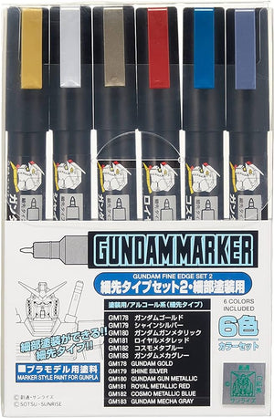 Mr. Hobby - Gundam Marker Fine Edge Set 2 (6 Colors)