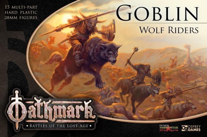 Oathmark - Goblin Wolf Riders (15 Plastic Multipart Figs.)