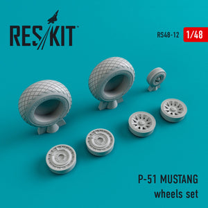 Reskit - 1/48 P-51 MUSTANG Wheels Set   (RS48-0012)