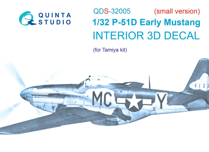 Quinta Studio QDS-32005 - 1/32 P-1/32 51D (Early) 3D-Coloured Interior (small version) (for Tamiya kit)