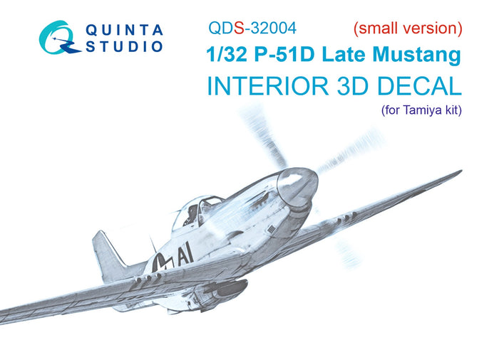 Quinta Studio QDS-32004 - 1/32 P-51D (Late) 3D-Coloured Interior (small version) (for Tamiya kit)