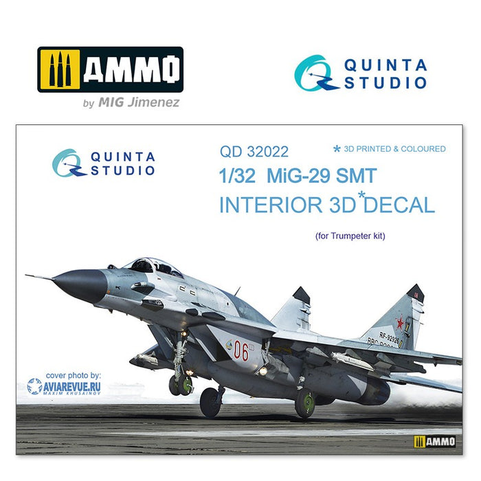 Quinta Studio QD32022 - 1/32 MiG-29SMT 3D Coloured Interior  (for Trumpeter kit)