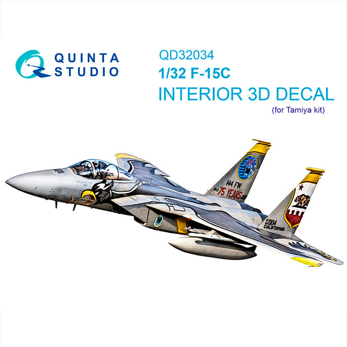 Quinta Studio QD32034 - 1/32 F-15C 3D Coloured Interior  (Tamiya)