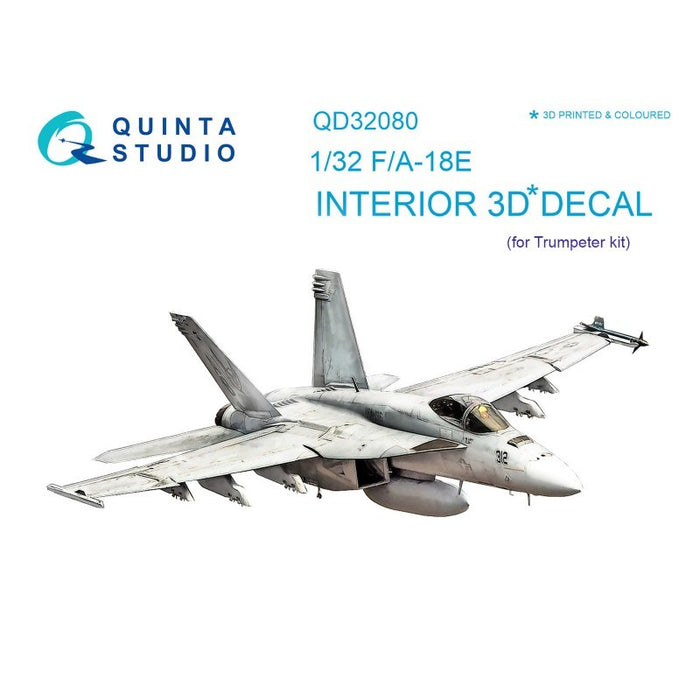Quinta Studio QD32080 - 1/32 F/A-18E 3D Coloured Interior  (for Trumpeter kit)