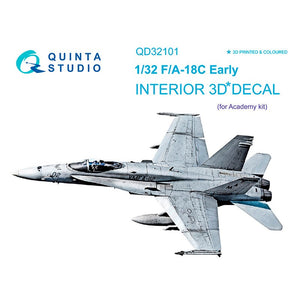 Quinta Studio QD32101 - 1/32 F/A-18C Early 3D Coloured Interior  (for Academy kit)