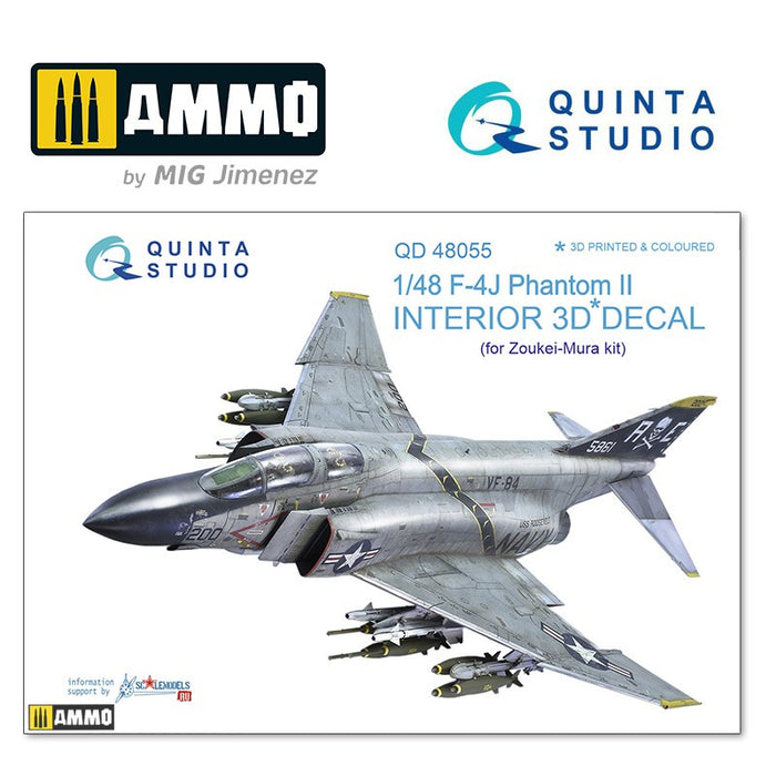 Quinta Studio QD48055 - 1/48 F-4J 3D Coloured Interior  (for ZM SWS kit)