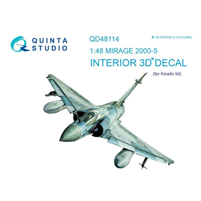 Quinta Studio QD48114 - 1/48 Mirage 2000-5 3D Coloured Interior  (for Kinetic kit)