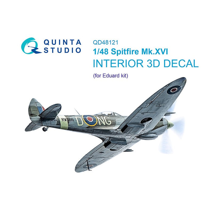 Quinta Studio  QD48121 - 1/48 Spitfire Mk.XVI 3D Coloured Interior  (Eduard)
