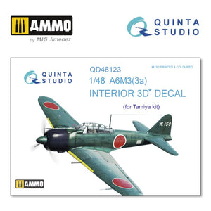 Quinta Studio QD48123 - 1/48 A6M3 3D Coloured Interior  (for Tamiya kit)