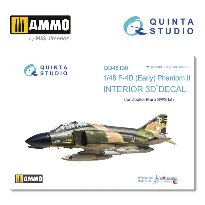 Quinta Studio QD48130 - 1/48 F-4D early 3D Coloured Interior  (for ZM SWS kit)