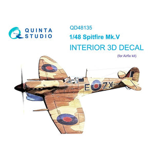Quinta Studio QD48135 - 1/48 Spitfire Mk.V 3D Coloured Interior  (Airfix)