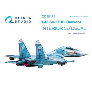 Quinta Studio QD48171 - 1/48 SU-27UB 3D Coloured Interior  (for HobbyBoss kit)