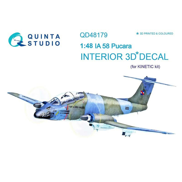 Quinta Studio QD48179 - 1/48 IA 58 Pucara 3D Coloured Interior  (for Kinetic kit)
