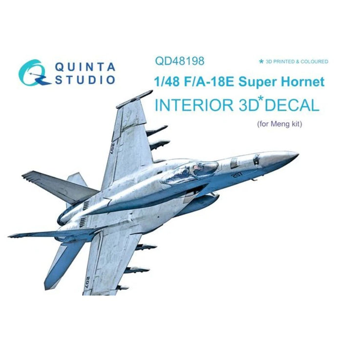 Quinta Studio QD48198 - 1/48 F/A-18E 3D Coloured Interior  (for Meng kit)
