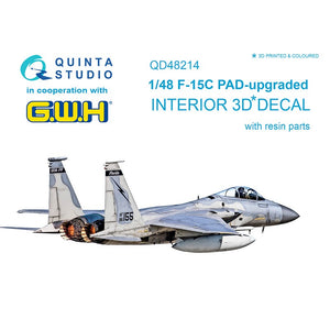 Quinta Studio QD48214 - 1/48 F-15C PAD-upgraded 3D Coloured Interior  with resin parts (GWH)