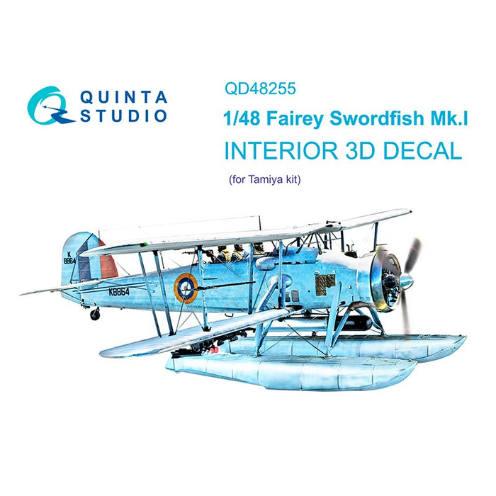 Quinta Studio QD48255 - 1/48 Swordfish Mk.I 3D Coloured Interior  (Tamiya)