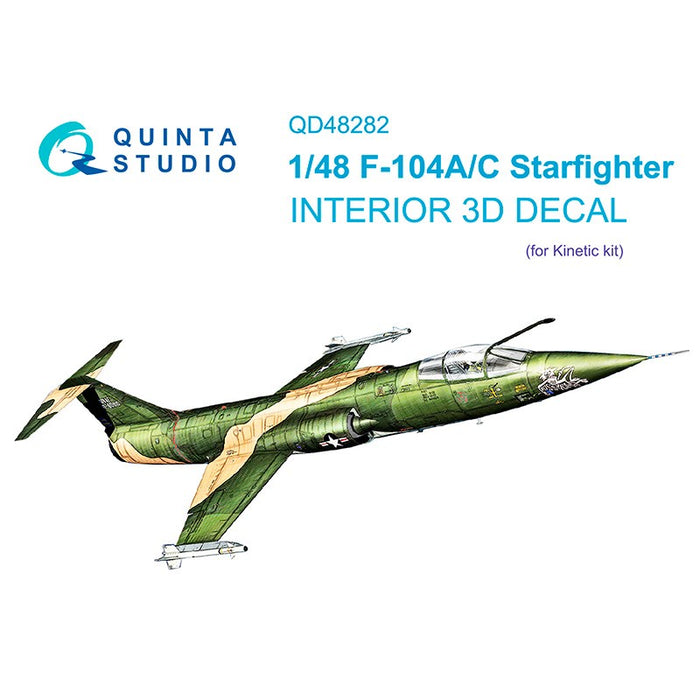 Quinta Studio QD48282 - 1/48 F-104A/C 3D Coloured Interior  (Kinetic)