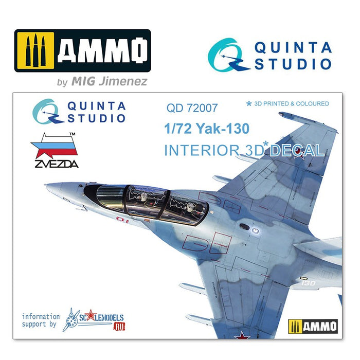 Quinta Studio QD72007 - 1/72 Yak-130 3D Coloured Interior   (for Zvezda kit)