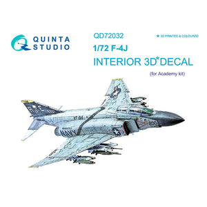 Quinta Studio QD72032 - 1/72 F-4J 3D Coloured Interior  (for Academy kit)
