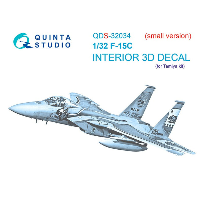 Quinta Studio QDS-32034 - 1/32 F-15C 3D Coloured Interior(Tamiya) (small version)