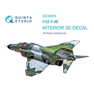 Quinta Studio QD32039 - 1/32 F-4E 3D-Printed & coloured Interior on decal paper (Revell/Academy))