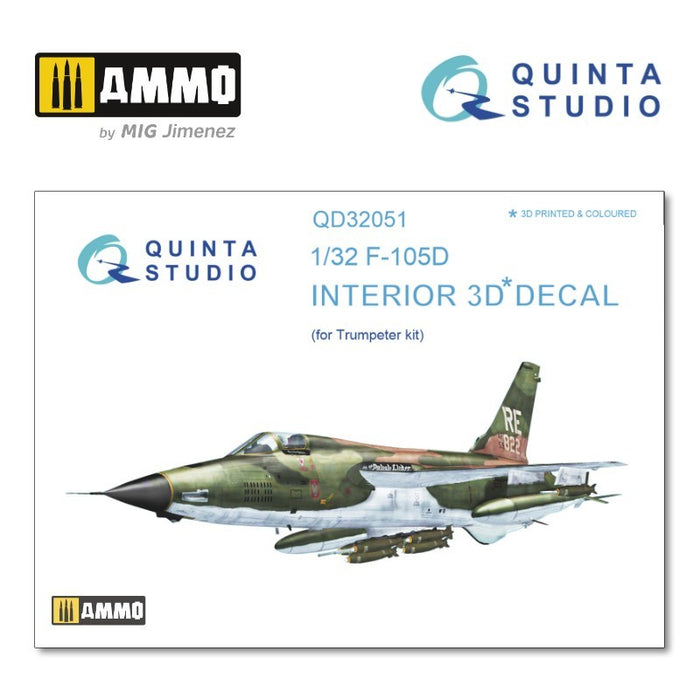 Quinta Studio QD32051 - 1/32 F-105D 3D-Printed & Coloured Interior on Decal Paper (for Trumpeter Kit)