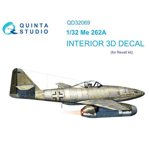 Quinta Studio QD32069 - 1/32 Me 262A 3D-Printed & coloured Interior on decal paper (Revell)