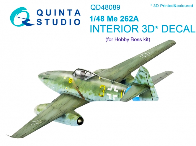 Quinta Studio QD48089 - 1/48 Me-262A 3D- Coloured Interior (for Hobby Boss Kit)