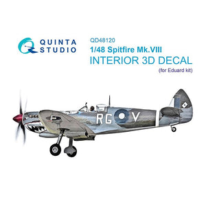 Quinta Studio QD48120 - 1/48 Spitfire Mk.VIII 3D - Coloured Interior (for Eduard Kit)